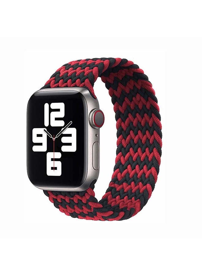 Braided Solo Band For Apple Watch Series 6/SE/5/4/3/2/1 Black/Red