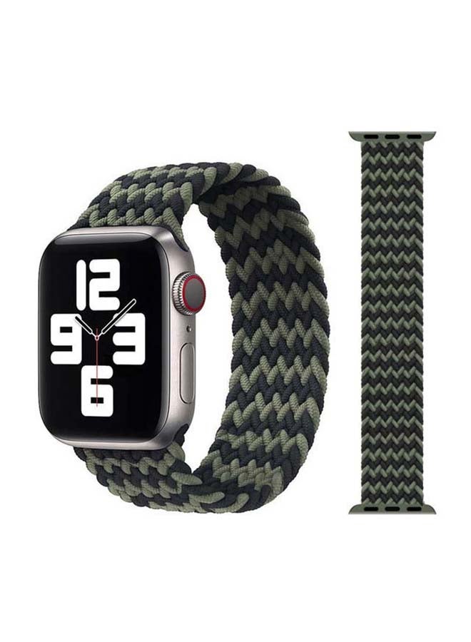 Braided Solo Band For Apple Watch Series 6/SE/5/4/3/2/1 Black/Green