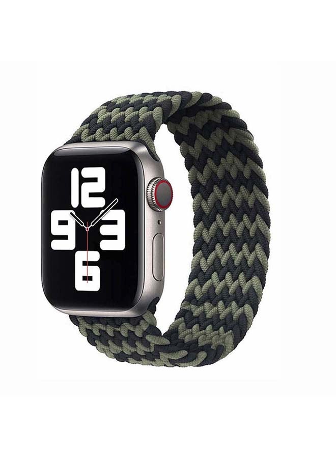 Braided Solo Band For Apple Watch Series 6/SE/5/4/3/2/1 Black/Green