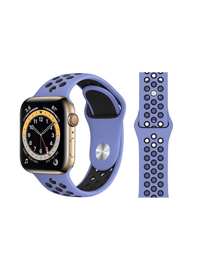 Replacement Band For Apple Watch Series 6/SE/5/4/3/2/1 Royal Purple Black