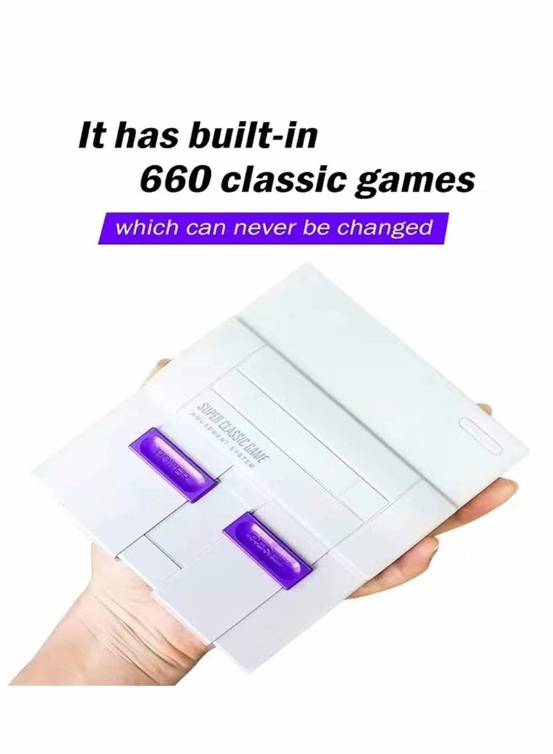 Retro Game Console,Classic Mini Retro Game System Built-in 660 Retro Games, AV Output Plug & Play Video Games Console,Retro Toys Gift for Kids. UK Plug