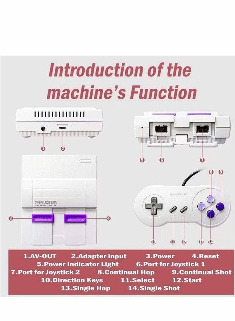 Retro Game Console,Classic Mini Retro Game System Built-in 660 Retro Games, AV Output Plug & Play Video Games Console,Retro Toys Gift for Kids. UK Plug