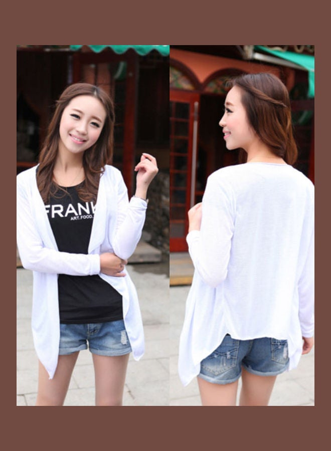 Summer Beach Long Sleeve Sunscreen Cardigan Casual Shawl Dark Yellow