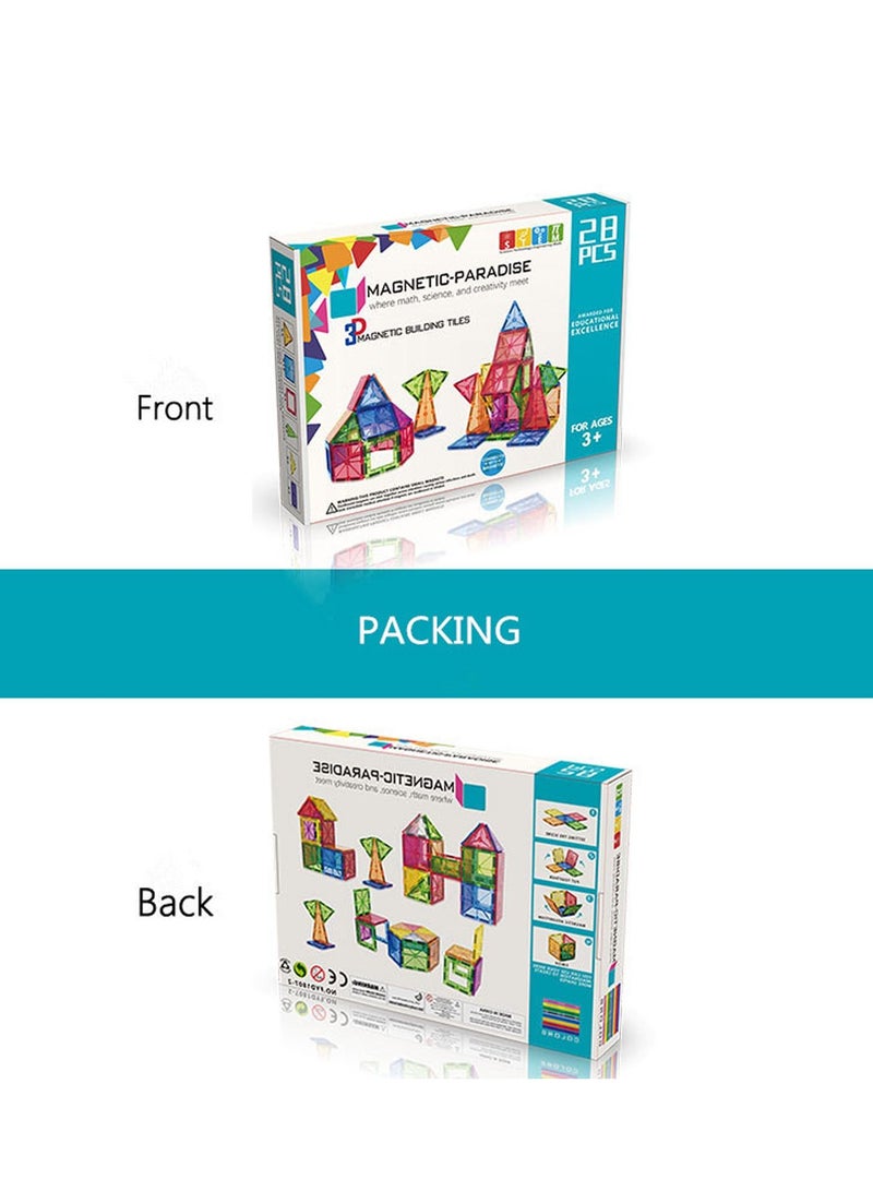 Magnetic Toys, Building Blocks Toy Set, Early Learning Toys, Educational Toys for 3-12 Years, 28 Pieces