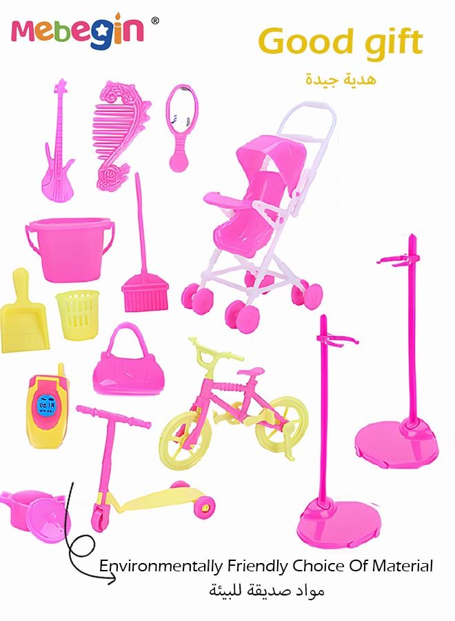 114 Pcs Doll Clothes and Accessories Set, Fashion Design Kit for 30cm Doll, Colorful Unique Barbie Doll Stuff, Fashion Doll Clothes Set, Easy to Put on and Take Off, Perfect Gifts for Girls(Excluding Dolls)