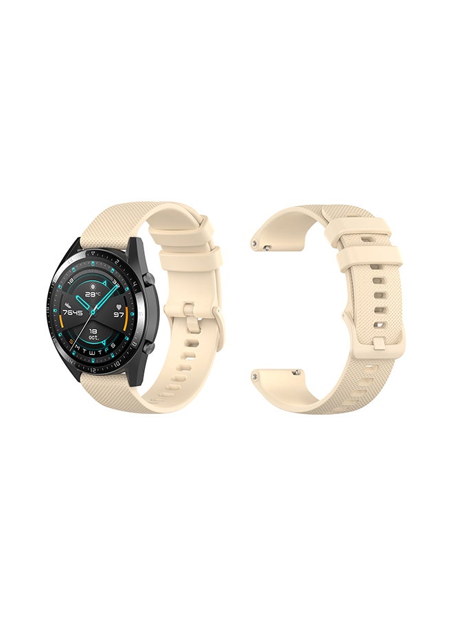 Stylish Replacement Band For Huawei Watch GT/GT 2 46mm Cream White