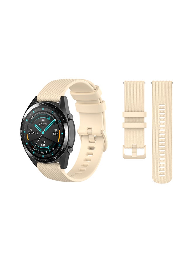 Stylish Replacement Band For Huawei Watch GT/GT 2 46mm Cream White
