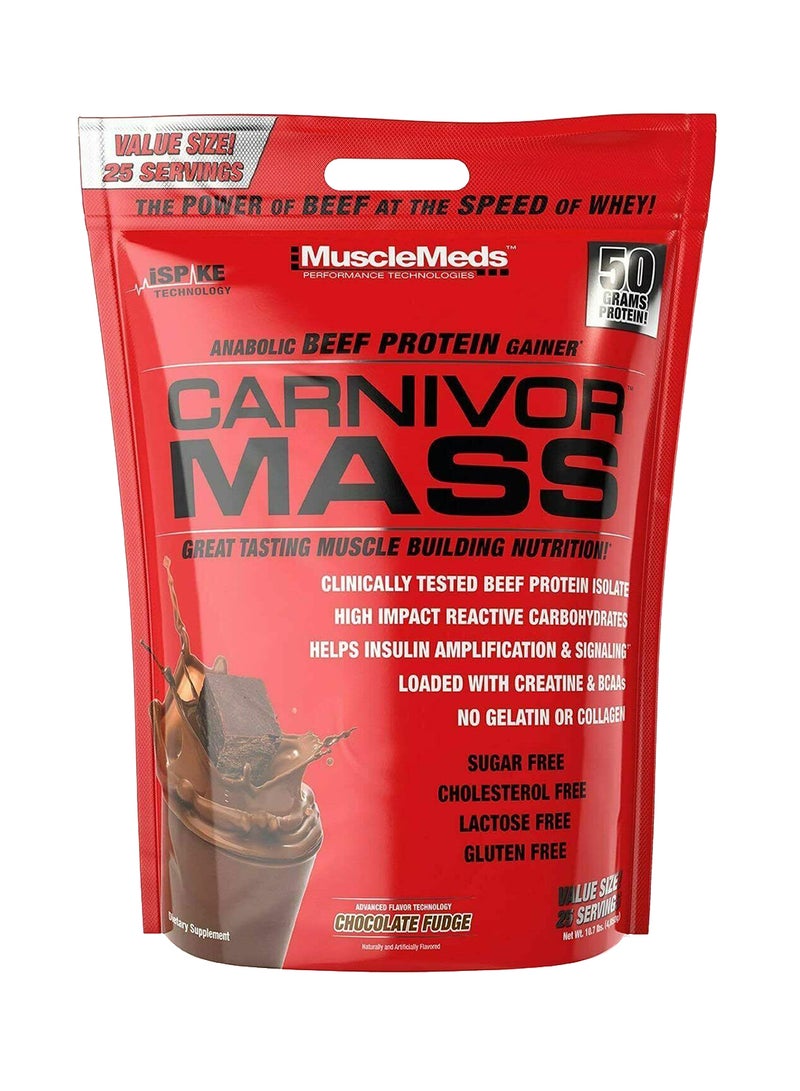 Anabolic Beef Protein Gainer, Carnivor Mass, Chocolate Fudge, 10.4 Lbs