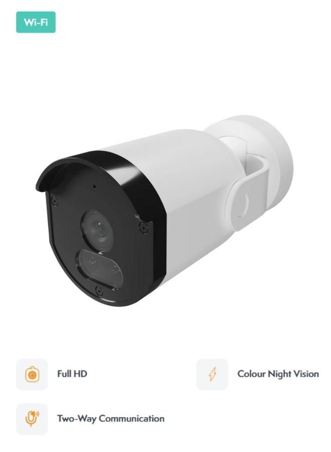 Smart Outdoor Security Camera with Color Night Vision & Two-Way Talking, works with Google, Alexa & Tesla Home App