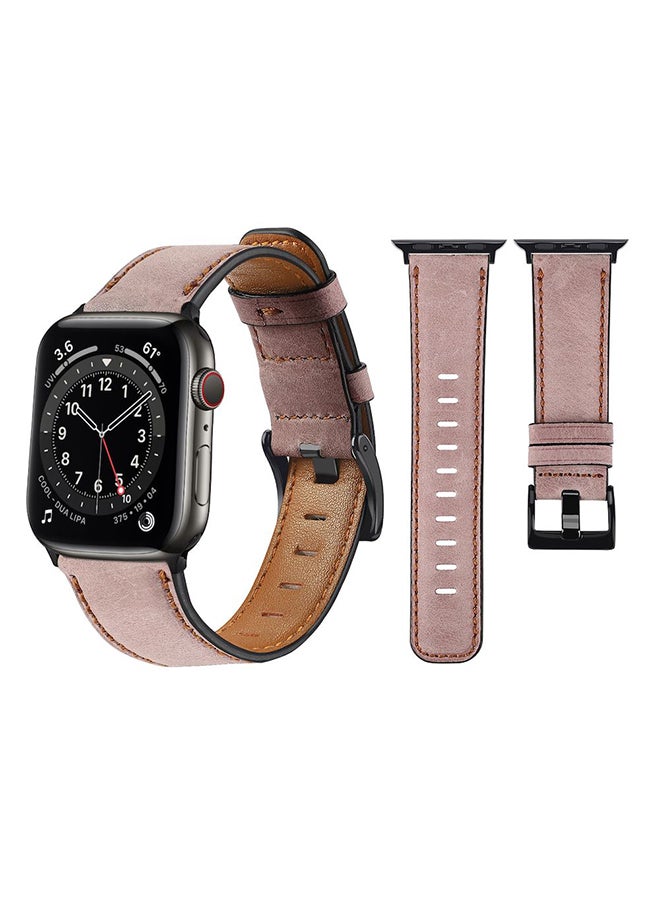 Retro Leather Replacement Band For Apple Watch Series 6/SE/5/4/3/2/1 Pink