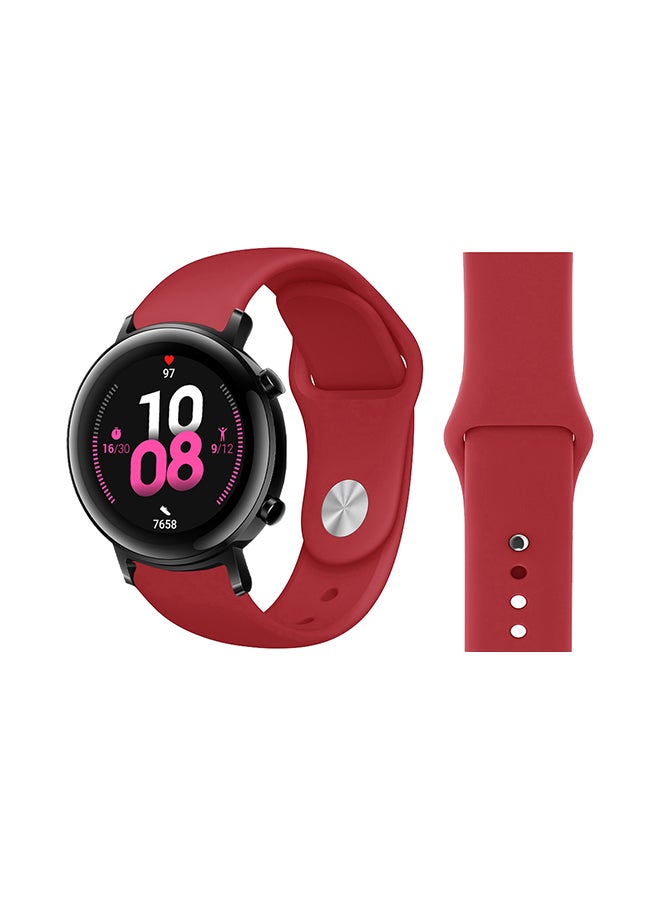 Solid Silicon Replacement Band For Huawei Watch GT 2 Wine Red