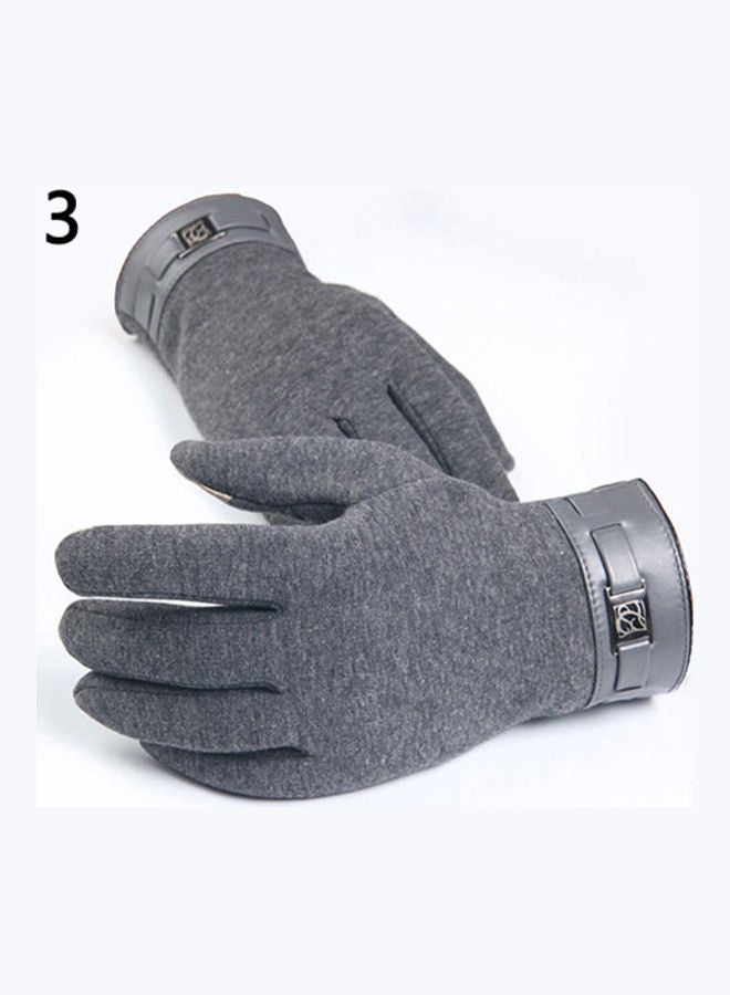 Pair Of Full Finger Winter Gloves Grey