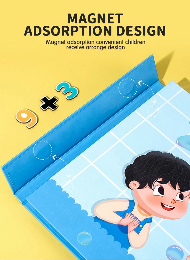 Learning Kit Preschool Magnetic Busy Book, 2-in-1 Number Decomposition Teaching AIDS, Mathematics Addition and Subtraction Teaching Tools Fine Motor Skills Learning Book Toy