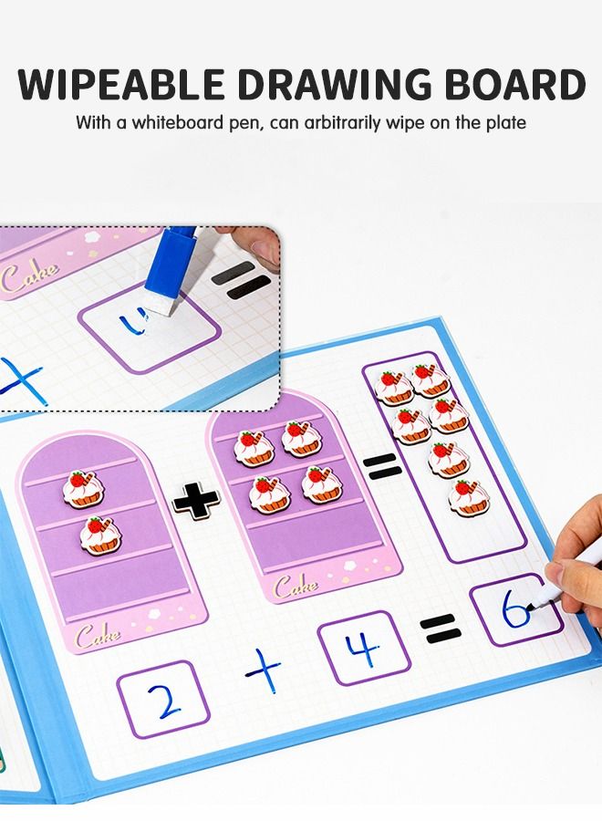 Learning Kit Preschool Magnetic Busy Book, 2-in-1 Number Decomposition Teaching AIDS, Mathematics Addition and Subtraction Teaching Tools Fine Motor Skills Learning Book Toy