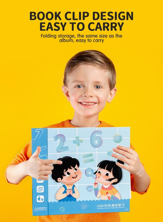 Learning Kit Preschool Magnetic Busy Book, 2-in-1 Number Decomposition Teaching AIDS, Mathematics Addition and Subtraction Teaching Tools Fine Motor Skills Learning Book Toy