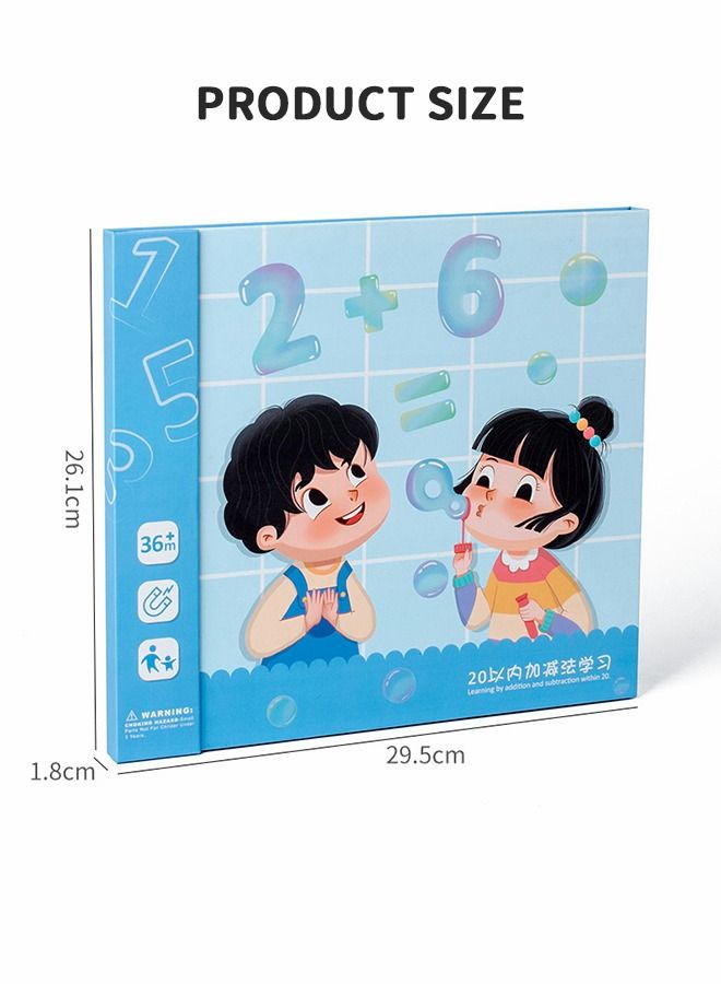 Learning Kit Preschool Magnetic Busy Book, 2-in-1 Number Decomposition Teaching AIDS, Mathematics Addition and Subtraction Teaching Tools Fine Motor Skills Learning Book Toy