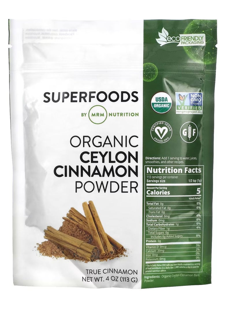 Organic Ceylon Cinnamon Powder 113 GRAMS