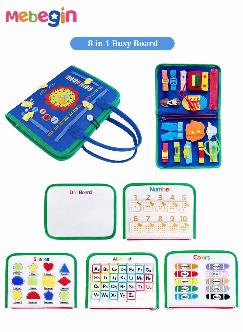 Busy Board Toys Montessori Toys Sensory Board for Fine Motor Skill Toddler Busy Board Toddler Travel Toys Pre-Kindergarten Toys for Boys and Girls