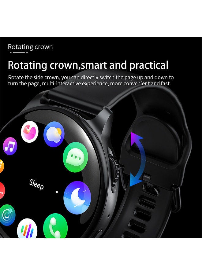 TIME 2 Smart Sports Watch 1.32'' 360*360px Full-touch Screen BT Call Rotating Crown 19 Sports Mode Health Monitor Password/Screen-split Function Massive Dial