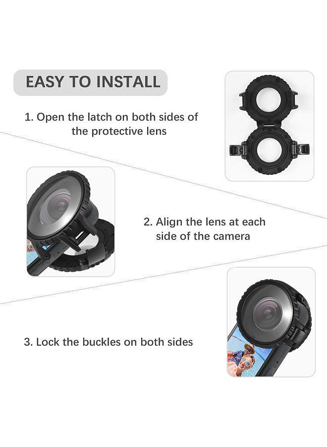 Premium lens Shield Lens Protector 10M/32.8ft Waterproof Depth Compatible with Insta360 ONE X2 Camera