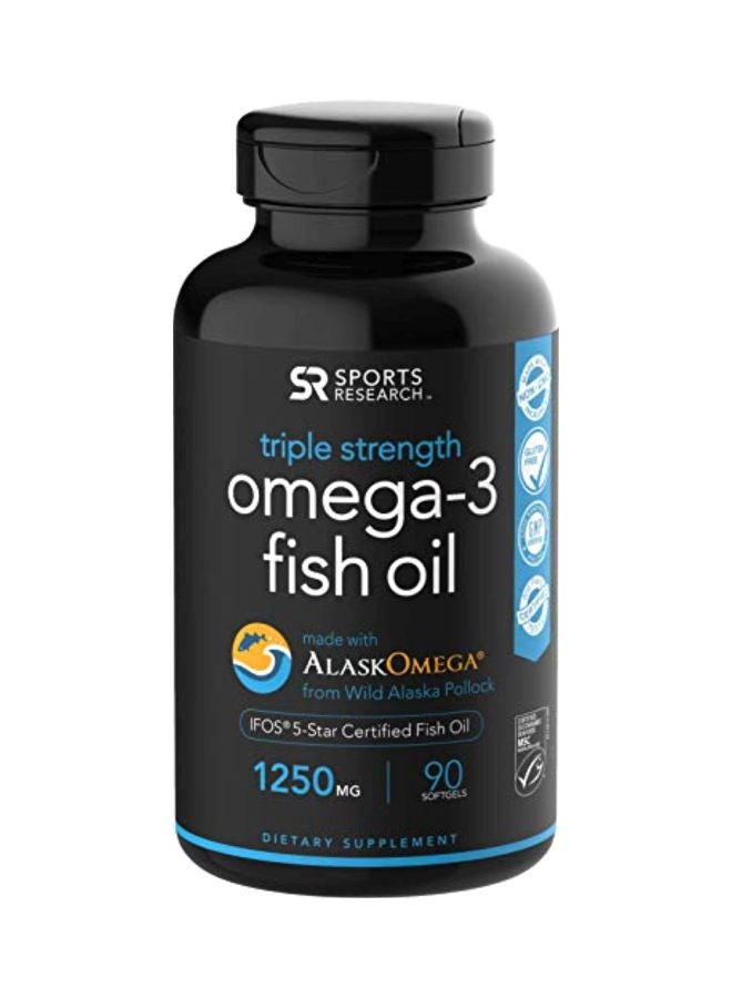 Sports Research Omega-3 Fish Oil, Triple Strength 90 Softgels