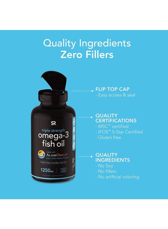 Sports Research Omega-3 Fish Oil, Triple Strength 90 Softgels