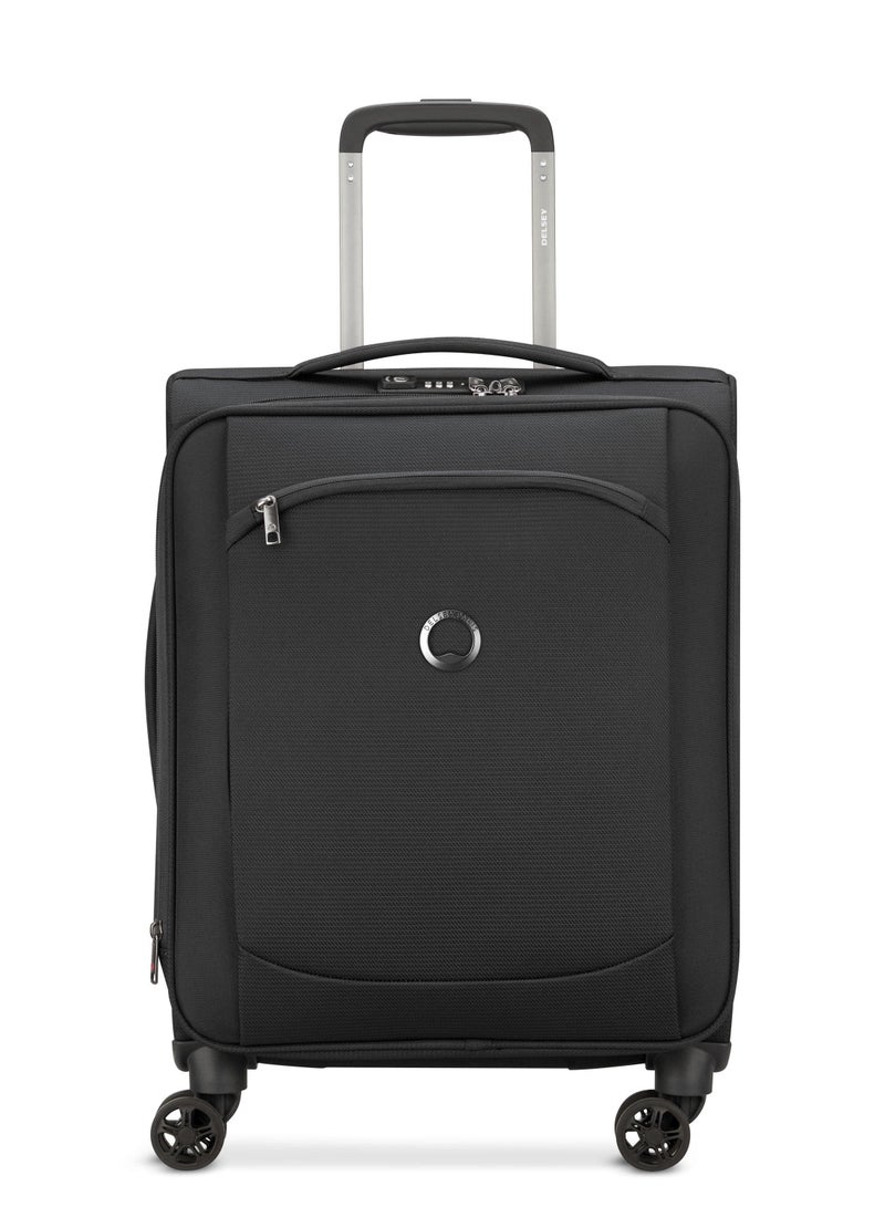 Delsey Montmartre Air 2.0 55cm Softcase 4 Double Wheel Expandable Cabin Luggage Trolley Black