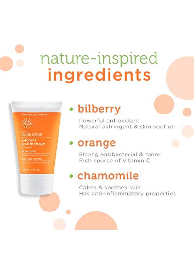 Apricot Gentle Exfoliating Facial Scrub For All Skin Types (4 Oz)