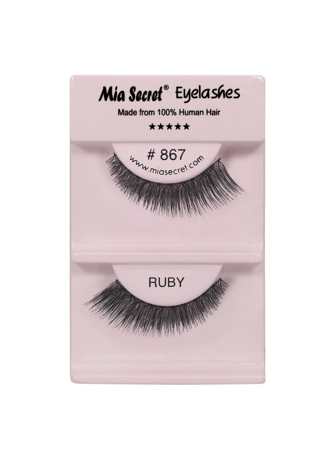 Demi Wispies Eyelashes Natural Style False Eyelash Long End Wispy Strip Lashes Invisible Clear Band Reusable And Lightweight Human Hair Lash 4 Pack (Ruby)