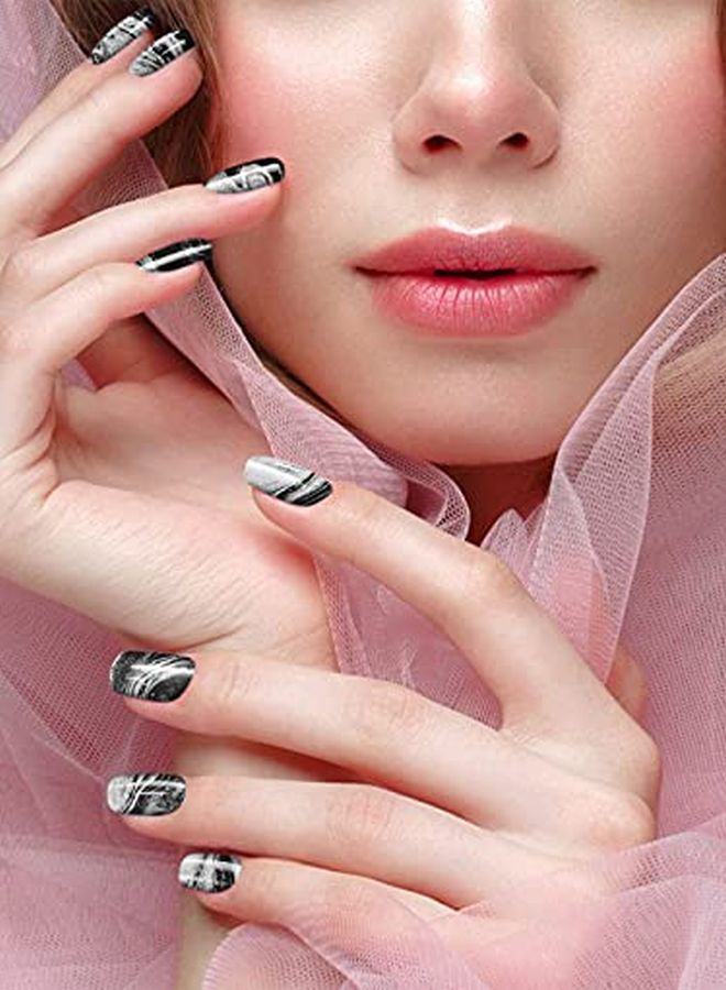168 Pieces 12 Sheet Marble Nail Art Polish Stickers Self Adhesive Full Wraps Nail Art Decals Strips Marble Printed Nail Art Wrap Strips With Nail File For Women Girls Diy Nail Art Decoration