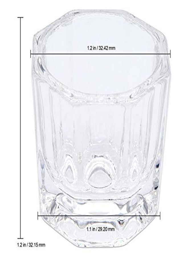 4 Pcs Acrylic Liquid Powder Dappen Dish Glass Crystal Cup With Stainless Steel Metal Lid Glassware Tool For Nail Art