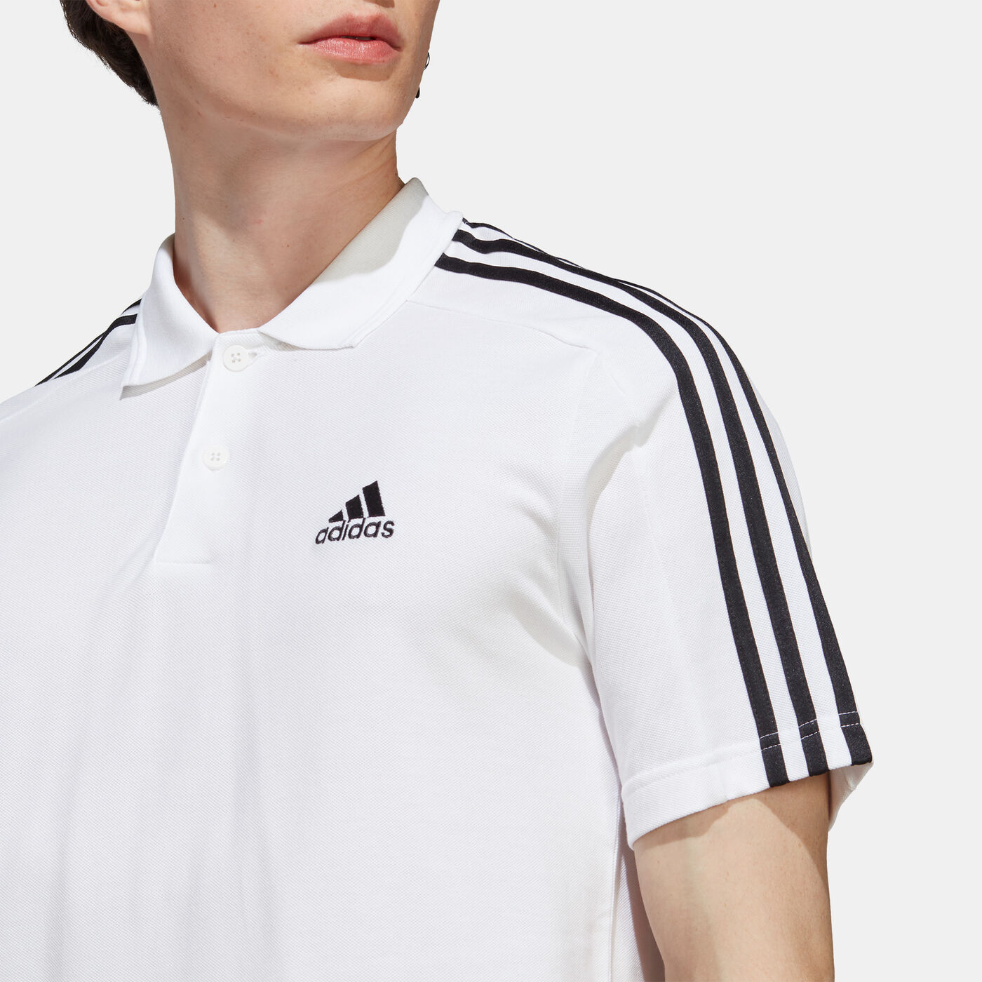 Men's Essentials Pique Embroidered 3-Stripes Training Polo Shirt