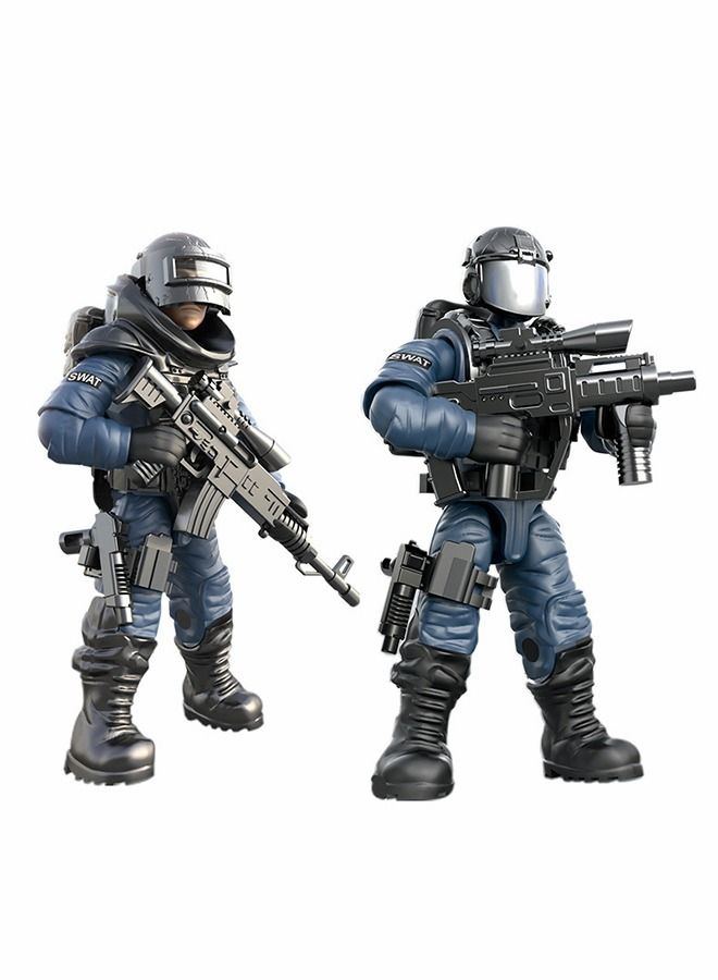 8 PCS City Police Action Mini-Figures with Multiple Accessories,Building Kit for Kids STEM Building Toys Building Blocks Toys