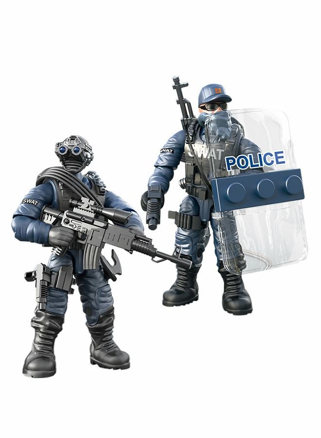 8 PCS City Police Action Mini-Figures with Multiple Accessories,Building Kit for Kids STEM Building Toys Building Blocks Toys