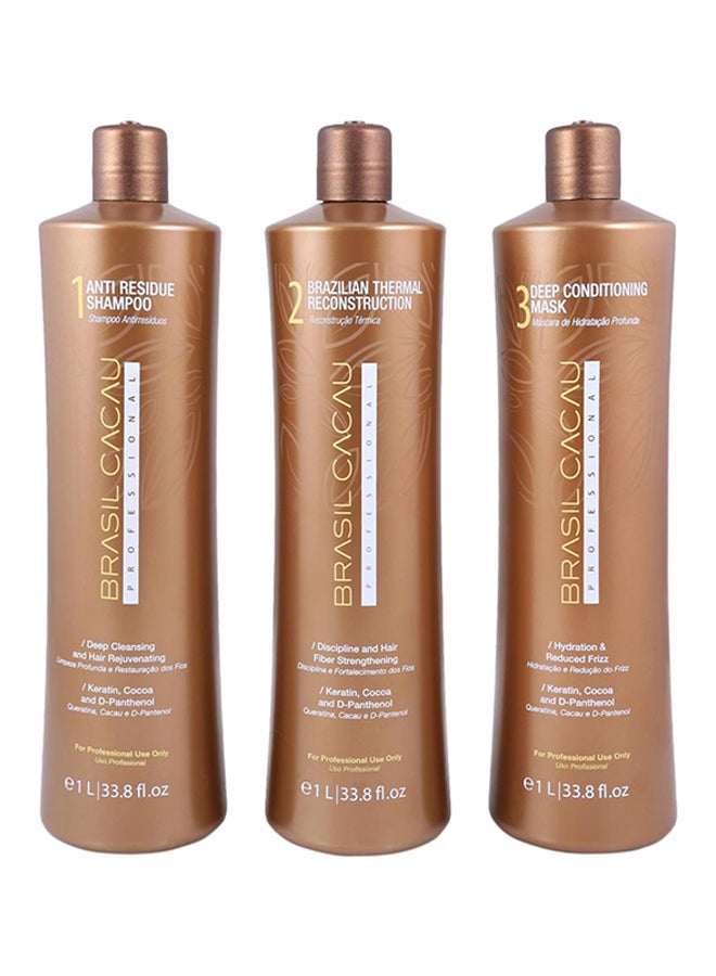 Set Of 3 Professional Hair Treatment Set (3x1)Liters