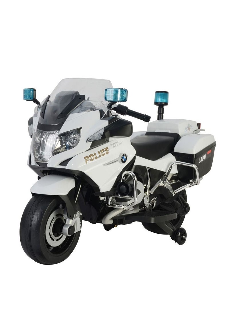12V Police Motorcycle White
