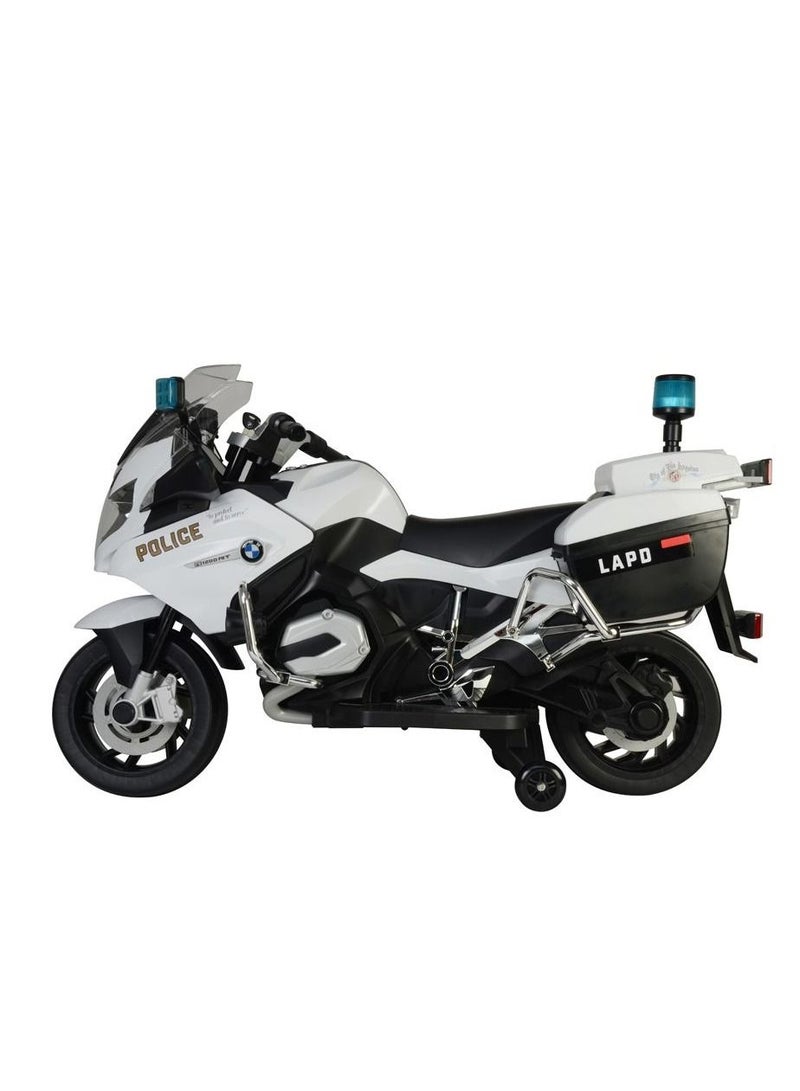 12V Police Motorcycle White