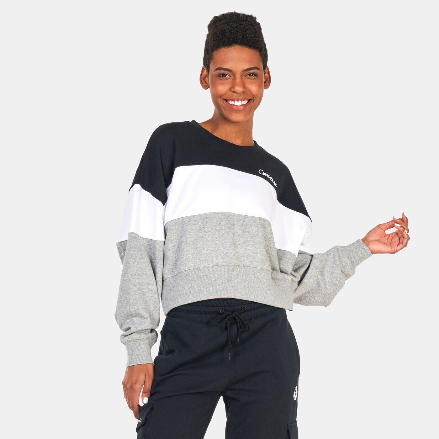 Women's Colour-Blocked Crew Sweatshirt