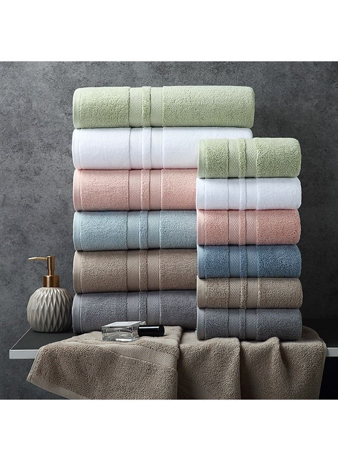 Two-piece household daily use pure cotton bath towel pure cotton towel thickened absorbent (Brown)