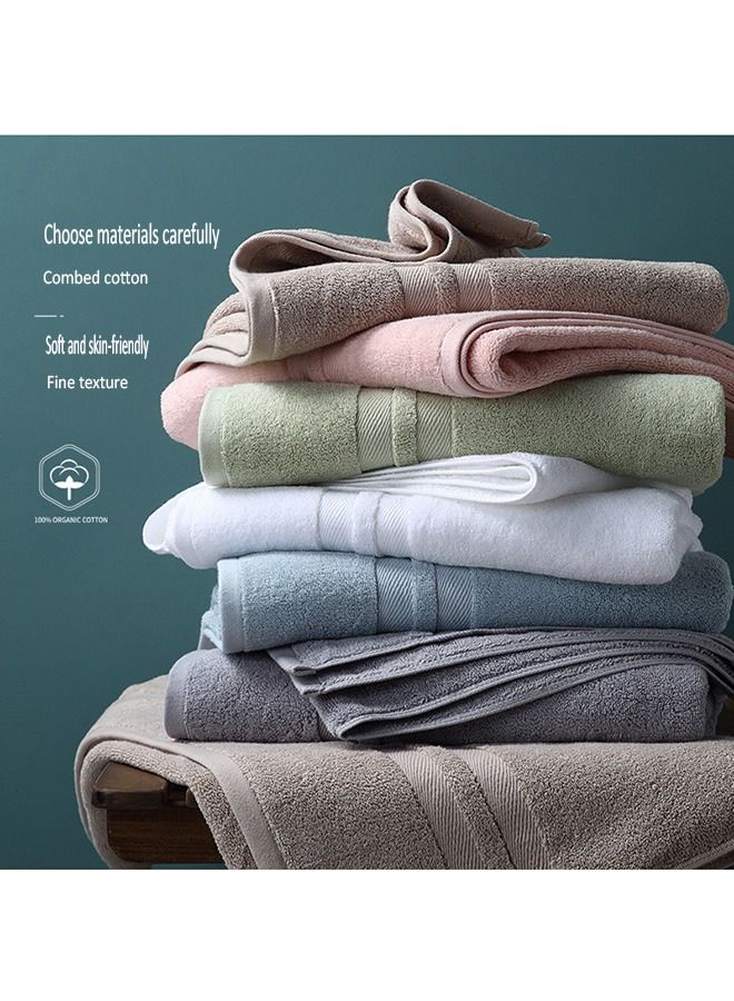 Two-piece household daily use pure cotton bath towel pure cotton towel thickened absorbent (Brown)