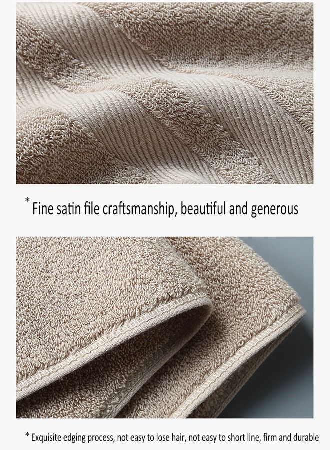 Two-piece household daily use pure cotton bath towel pure cotton towel thickened absorbent (Brown)