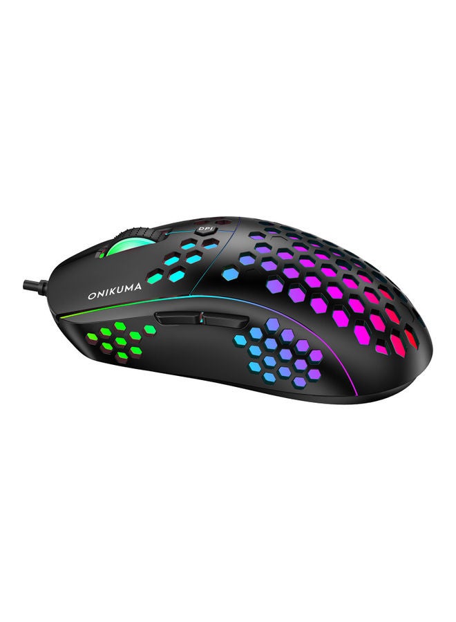 Onikuma CW903 RGB Lightweight Honeycomb Shell Gaming Mouse - 6400 DPI - 6 Programable Buttons