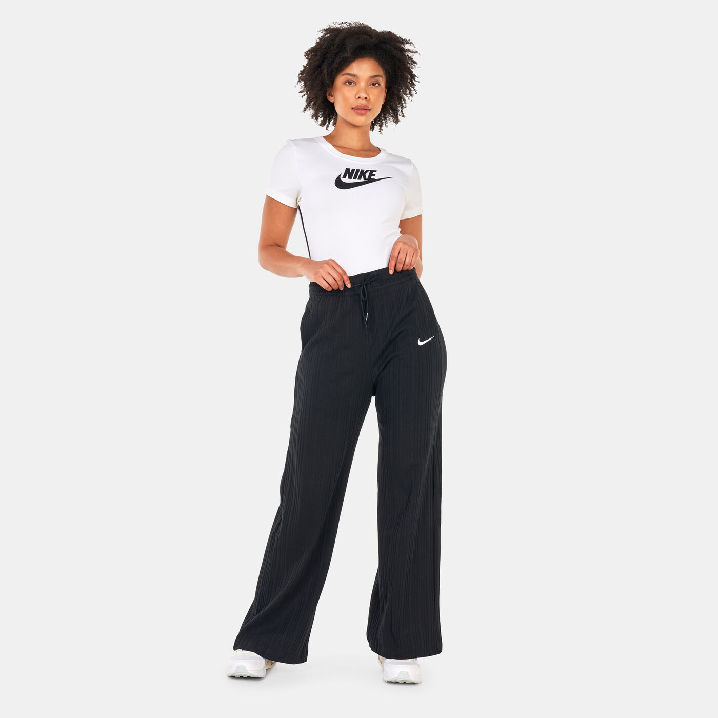 Women's Ribbed Jersey Wide-Leg Pants