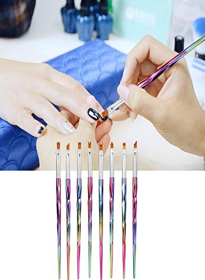 T French Pen, Manicure Brush, 8Pcs Nail Art Brushes Tool, Different Sizes And Shape, Suitable For Nail Brushes Nail-Brushes For Professional Salon And Diy Use