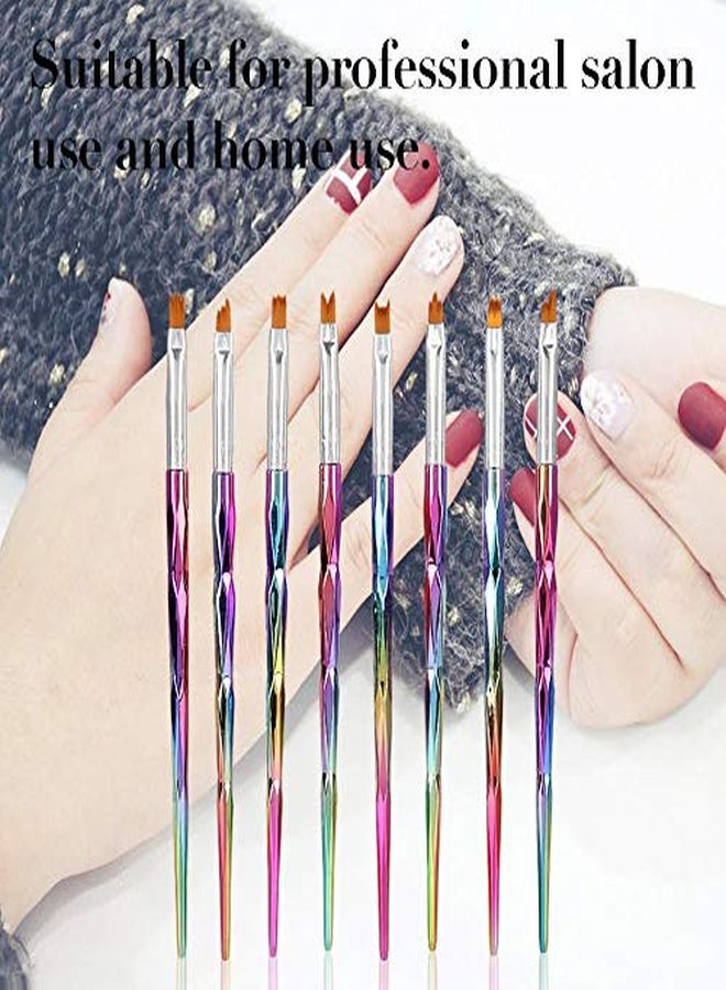 T French Pen, Manicure Brush, 8Pcs Nail Art Brushes Tool, Different Sizes And Shape, Suitable For Nail Brushes Nail-Brushes For Professional Salon And Diy Use
