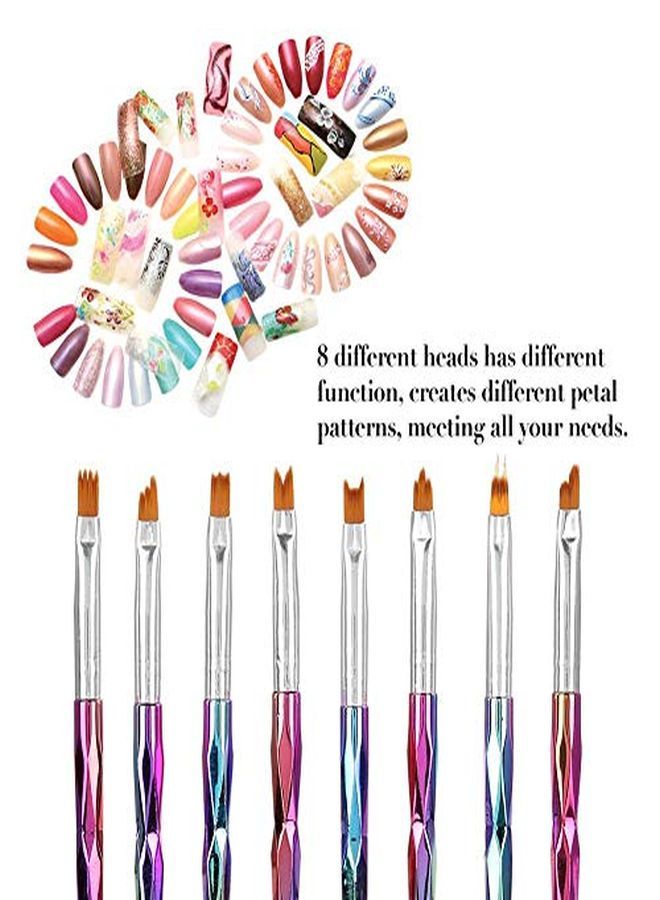 T French Pen, Manicure Brush, 8Pcs Nail Art Brushes Tool, Different Sizes And Shape, Suitable For Nail Brushes Nail-Brushes For Professional Salon And Diy Use