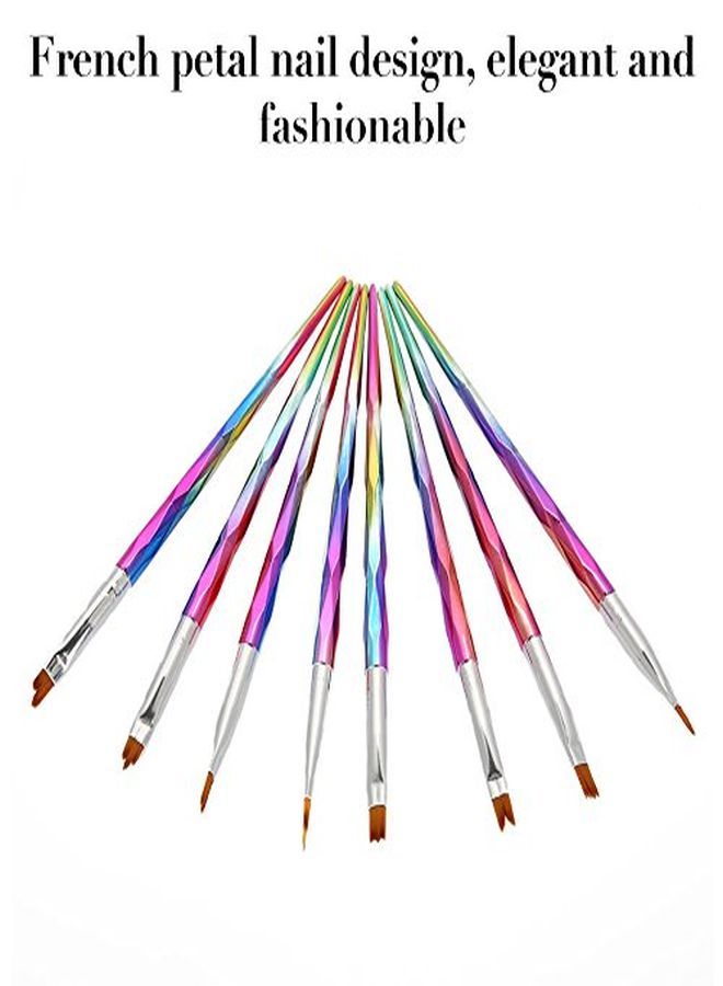 T French Pen, Manicure Brush, 8Pcs Nail Art Brushes Tool, Different Sizes And Shape, Suitable For Nail Brushes Nail-Brushes For Professional Salon And Diy Use