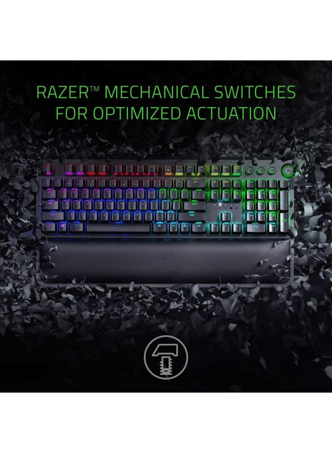Razer Huntsman Elite: Opto-Mechanical Switch - Multi-Functional Digital Dial & Media Keys - Leatherette Wrist Rest - 4-Side Underglow - Gaming Keyboard, Wired