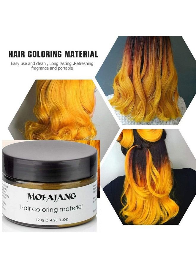 Gold Hair Wax Dye Styling Cream Mud Natural Hairstyle Color Pomade Washable Temporary Gold