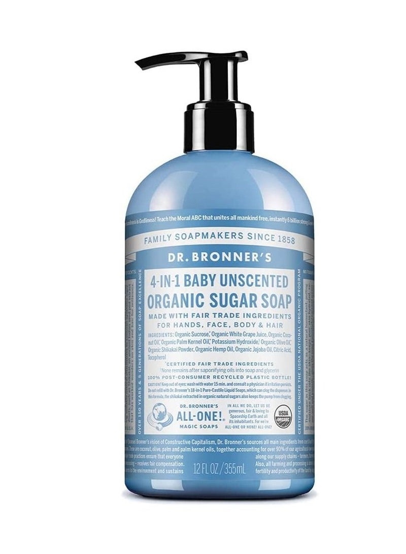 Baby unscented hand soap is good for washing hands and face and body and hair 355ML
